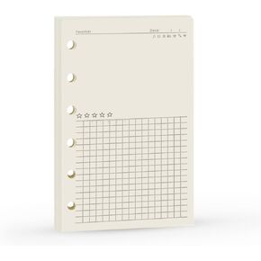إعادة تعبئة مخطط A7، خط مسطر ورقي لإعادة تعبئة جدول الأعمال A7 لـ 6 حلقات Filofax، إدراج مجلة شخصية صغيرة، 6 فتحات/100 جرامًا للمتر المربع، حجم الجيب 4.84 × 3.23 بوصة، Harphia