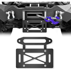 XOOKUN Front Universal Winch License Plate Relocation Installation Compatible with All 10 inch Hawse Fairlead Winch License Plate Bracket Roller Fairlead