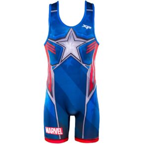 Captain America Suit Youth and Adult Wrestling Singlet
