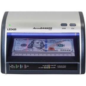 AccuBANKER Cash and Card Counterfeit Bill Detector, Money Checker with LED UV Detection LED420