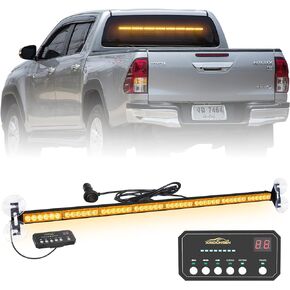 XRIDONSEN 35 inch Traffic Advisor Light Bar 48 LED Strobe Lights Amber White Emergency Safety Warning Lights Front/Rear Window w/Display Controller for Construction Vehicles plow/Tow Trucks Wreckers