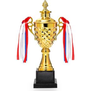 Fasmov Large Trophy Cup for Custom Trophy Keepsake, Gold Award for Sports, Tournaments, Competitions, 14.5 inches