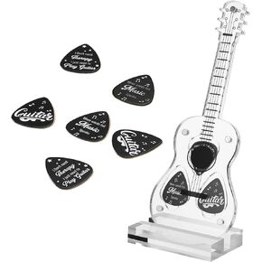 Fiada Funny Guitar Picks Novelty Gift Set 1 Guitar Pick Case 9 Acoustic Electric Guitar Pick 1 Clear Display Case Holder for Bass Ukulele Boyfriend Girlfriend Dad Husband Music Lover Gift