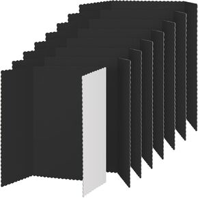 Henoyso 8 Pieces Tri Fold Poster Board Lightweight Fold Presentation Board Science Fair Display Boards(White,36 x 48 Inch)