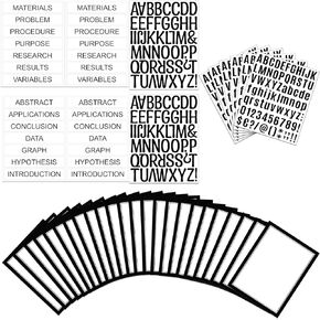 PerKoop 36 Sheets Science Fair Board Poster Boards Supplies 24 Self Adhesive Presentation Subtitles 4 Science Fair Project Titles 8 Personalized Letter Sticker for Classroom(Gradient Blue)