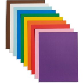 Blue Summit Supplies Bright Bold Poster Board, 9 x 12 Inch Small Size, 50 Pack, Assorted Colors, For Classroom Use, School Projects, or Craft Projects, Bulk Poster Board