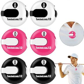Frienda 6 Pieces Golf Score Counter Mini Golf Stroke Counter Simple Attachment Scorekeeper Up to 12 Shots Score with One Touch Reset Clip, 6 Pieces