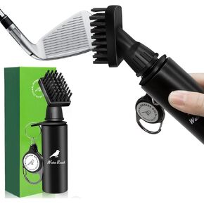 Aliennana Golf Water Brush Pro Golf Club Cleaner Brush with Squeeze Water Bottle Holds 4 Ounces of Water - Golf Club Head Groove Cleaner, Golf Ball Cleaner, Shoe Brush, Golf Bag Accessories