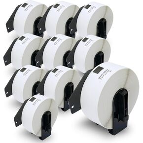 BETCKEY - Compatible Address Labels Replacement for Brother DK-1201 (1.1 in x 3.5 in), Use with Brother QL Label Printers [10 Rolls/4000 Labels]