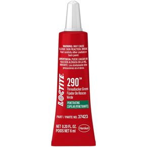 Loctite 290 Threadlocker for Automotive Pre-Assembled Fasteners: Medium-Strength, High-Temp, Anaerobic, Works on All Metals | Green, 6 ml Tube (PN: 37423-487234)