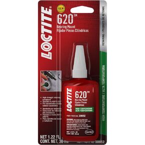 Loctite 620 High-Temperature Bearing Mount Retaining Compound: High Viscosity, Seals Against Leakage, High-Strength, Locks and Secures Cylindrical Assembliesl| 36 ml, Bottle (PN: 555338)