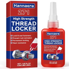 Thread Lock Red 271, Threadlocker High Strength, Lock and Seal Metal Nuts, Bolts & Fasteners, All-Purpose, Anaerobic (1.69Fl oz/50ml)