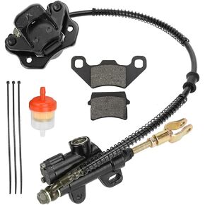 FVRITO Rear Foot Brake Master Cylinder Caliper Assembly for 50cc 70cc 90cc 110cc 125cc Taotao 125D Boulder B1 Coolster 3050HD 3050C Yamoto Vitacci kazuma SunL RPS Icebear Chinese ATV Quad 4 Wheeler