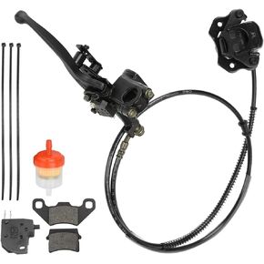 FVRITO Left Hydraulic Brake Master Cylinder Caliper Assembly for 50cc 70cc 90cc 110cc 125cc Taotao Coolster Vitacci Peace SunL RPS Roketa Kazuma Jetmoto BMS Baja NST Icebear Chinese ATV Quad 4 Wheeler