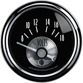 Auto Meter 2093 Prestige Black 2-1/16" 8-18 Volts Voltmeter Gauge