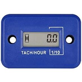 Jayron Tach Hour Meter Digital LCD Inductive Tachometer No Battery Powerful Timing RPM Measuring Waterproof Design,for Gas Engine Lawn Mower Motorcycle Snowmobile Generator (2/4 Stroke) (Orange)