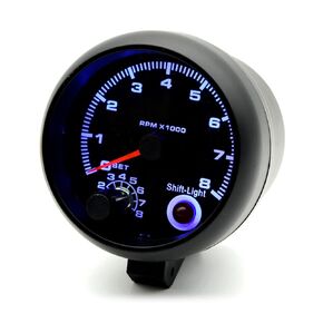Tachometer Gauge, Geevorks 3.75'' 12V Automotive Replacement Tachometers 0-8000RPM Blue Light,RPM Tachometer for 1 2 3 4 5 6 7 8 Cylinder Gasoline Vehicles,1-2 Cylinder New Motorcycles