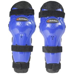 RIDBIKER Kids Dirt Bike Gear Knee Shin Guard Pads, Anti-slip Adjustable Motorcycle Knee Pads Long Leg Gear Protective for Motocross Mountain Racing-two Sections Pre-curved Design (Black)
