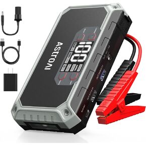 AstroAI Car Jump Starter، 2000A 12V 8-in-1 Battery Jump Starter، ما يصل إلى 7.0 لتر غاز ومحركات ديزل 3.0 لتر، شاشة LED بديهية، بنك طاقة سريع الشحن 3.0 مع محول سجائر، كابل توصيل in Kuwait