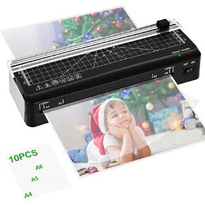 Laminator Machine A3 Laminating Machine with Built-in Trimmer, Fast Warm-up 13 Inch Cold and Thermal Laminator with 50 Laminating Sheets, 5-in-1 Portable Laminator for Home Office School Use