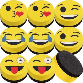 Whiteboard Eraser - Magnetic Dry Erase Eraser, Cute Smiley Magnetic Dry Erase Eraser, for Classroom Decor, Office Meeting - 8 Pieces in Kuwait