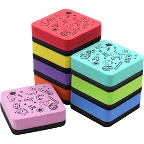 Dry Erase Eraser, CUTEFA 48 Pack Magnetic Whiteboard Dry Erasers, Mini Whiteboard Eraser, Dry Erase Board Erasers, White Board Erasers for Kids Classroom (2 x 2 x 0.79 Inch) (02, Green)