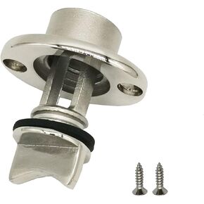 1" Boat Drain Plug Marine Oval 316 Stainless Steel for Garboard with Screws O-Ring 3/4