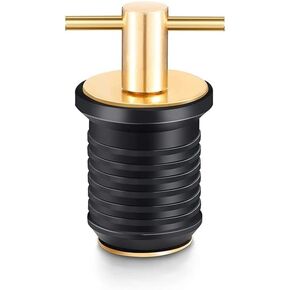 Drain Plug, 3/4-inch, 1-inch or 1-1/4-Inch Snap, T-Shape Drain Plug Twist-Turn Marine Boat Drain Plugs, Brass Snap Handle with Rubber Boat Drain Plug Copper, 19mm