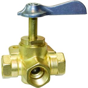 SeaSense NPT Female Three Way Valve, 3/8-Inch,Gold,Silver