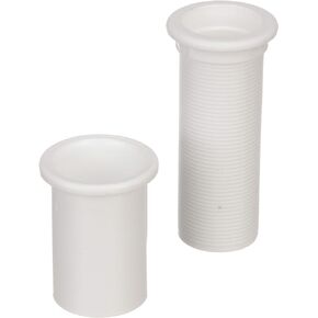 Seachoice Adjustable Splashwell Drain Tube, Fits 1-1/4 in. Opening, White Plastic