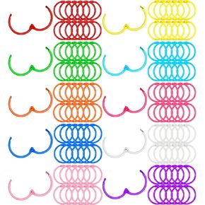 120pcs Loose Leaf Binder Rings, Colorful Metal Book Rings, Flash Card Rings, Rainbow Color Heavy Duty Notebook Rings, Keychain Key Rings, 1 Inch 10Colors
