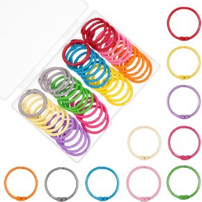 1 Inch Colorful Loose Leaf Binder Rings (100 Pack) Small Metal Steel Book Rings for Index Cards Flashcards, Keychain Key Rings, 25mm Notebook Rings Paper Rings for Home Office School, 10Colors