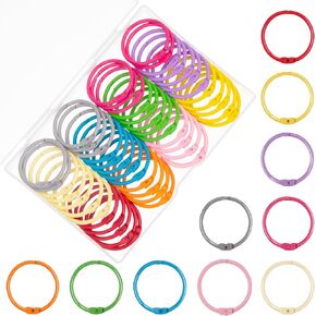 1 Inch Colorful Loose Leaf Binder Rings (100 Pack) Small Metal Steel Book Rings for Index Cards Flashcards, Keychain Key Rings, 25mm Notebook Rings Paper Rings for Home Office School, 10Colors in Kuwait