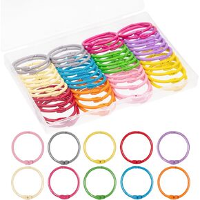 1 Inch (50 Pack) Metallic Binder Rings Colorful Loose Leaf Rings Small Metal Steel Book Rings Clip Rings for Flashcards Index Cards Keychain Key Rings for Office School Home, 10 Colors in Kuwait