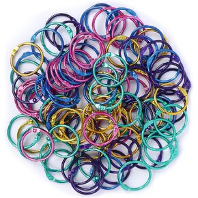 Binder Rings, Loose Leaf Rings,Office Book Rings - 1 Inch 100pcs Assorted Colors