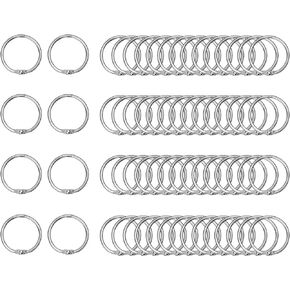 HAUTOCO 100 Pcs Loose Leaf Binder Rings, 0.75 Inch Nickel Plated Metal Binder Rings, Office Book Rings Keychain Key Rings for School Home Index Cards