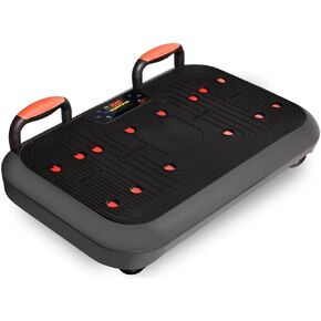 SQUATZ Vibration Plate Exercise Machine Set - Standing Vibrating Platform for Pain Relief, Lymphatic Drainage and Weight Loss - Board Includes 5pcs. Resistance Bands and Pilates Rod