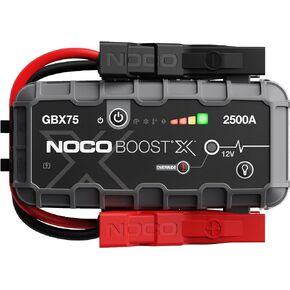 NOCO Boost X GBX75 2500A 12V بطارية ليثيوم محمولة فائقة الأمان، حزمة معززة لبطارية السيارة، شاحن باور بانك USB-C، وكابلات توصيل لما يصل إلى 8.5 لتر من الغاز ومحركات ديزل سعة 6.5 لتر