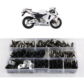 Xitomer Full Sets Fairing Bolts Kits, Fit for 2003 2004 2005 2006 CBR600RR F5, Mounting Kits Washers/Nuts/Fastenings/Clips/Grommets (Matte Black)