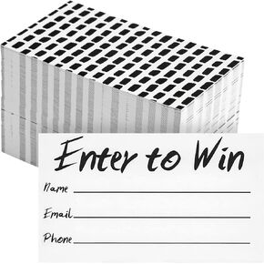 Juvale 200-Pack Enter to Win Cards, 3.5x2 White Entry Form Raffle Tickets Slips for Fairs, Contests, Ballots, Carnivals, Drawings, Auction Events, Prize Games, Fundraisers