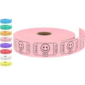 Tacticai 500 Raffle Tickets, Smile, Blue (8 Color Selection), Single Roll, Ticket for Events, Entry, Class Reward, Fundraiser & Prizes