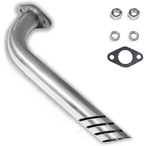 Stainless Steel Header Exhaust Pipe Kit for Coleman CT100U CC100X 98cc Predator 79cc 3HP Engine, Massimo MB100 79cc Mini Bike, 154F 3.0 hp Engine Parts (Colorful)