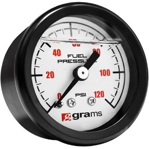 120psi Fuel Pressure Gauge Wht Face G2-99-1200W, White