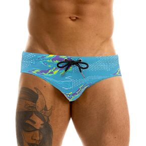 MIZOK Men's Sexy Hot Print Bikini Swimsuit Swimwear Fashion Quick Dry Beach Swim Brief
