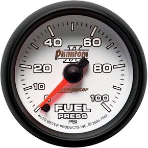 Auto Meter 7563 Phantom II Full Sweep Electric Fuel Pressure Gauge, 2-1/16" (52.4mm)