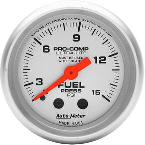 Auto Meter 4311 Ultra-Lite Mechanical Fuel Pressure Gauge, 2-1/16" (52.4mm)