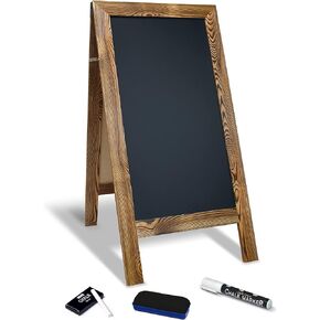 Better Office Products Magnetic A-Frame Chalkboard Sign, Extra Large 20" x 40", Standing Chalkboard Easel, with Chalk Marker + Chalk & Eraser, Sandwich Board Outdoor Sidewalk Sign,(Black)