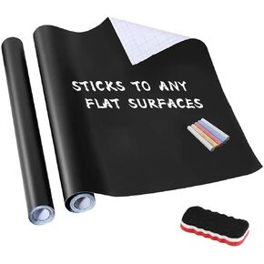 Chalkboard Contact Paper,LeeLoon Chalk Paper Wall Decals Stickers Self-Adhesive Eraseble Cuttable Removable Blackboard Wallpaper for School Office,Home,Kid,Art,Restaurant Menu,Decoration 17.7" X 78.7"