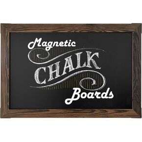 Loddie Doddie Magnetic Chalkboard - Easy-to-Erase Large Chalkboard for Wall Decor and Kitchen - Hanging Black Chalkboards (20x30, Gray Rustic Frame)