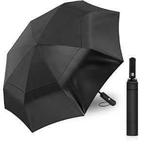 Decjour 62 Inch Automatic Open Golf Umbrella, Large Compact Golf Umbrella, Oversize Double Canopy Vented Travel Umbrellas, Portable Golf Umbrella Windproof Waterproof